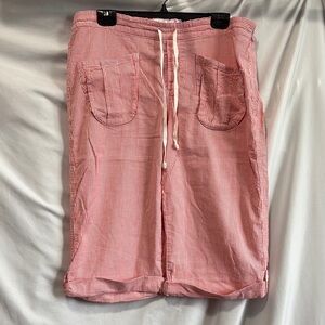 PINK Victoria's Secret Red and White Capris Casual Style LL163
